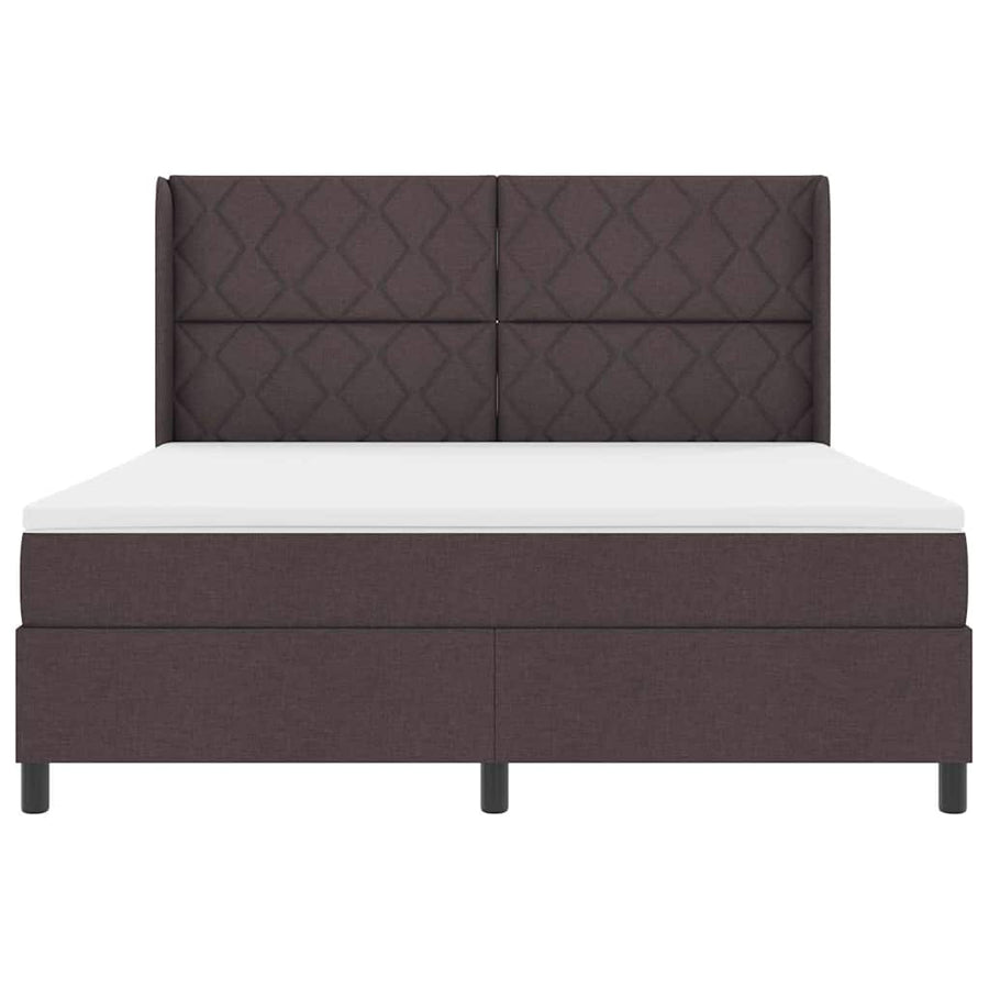 Boxspring bed met hoofdeinde Donkerbruin 180 x 200 cm Stof