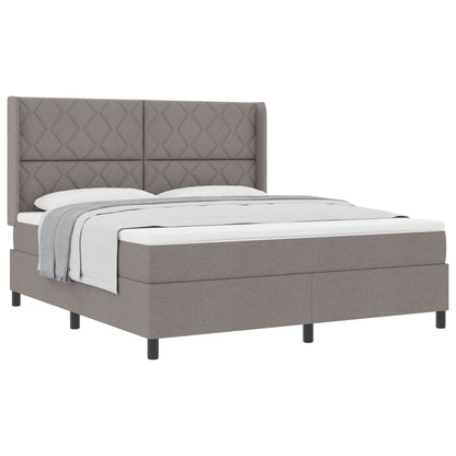 Boxspring bed met hoofdeinde Taupe 180 x 200 cm Stof