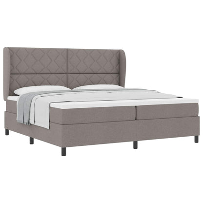 Boxspring bed met hoofdeinde Taupe 200 x 200 cm Stof