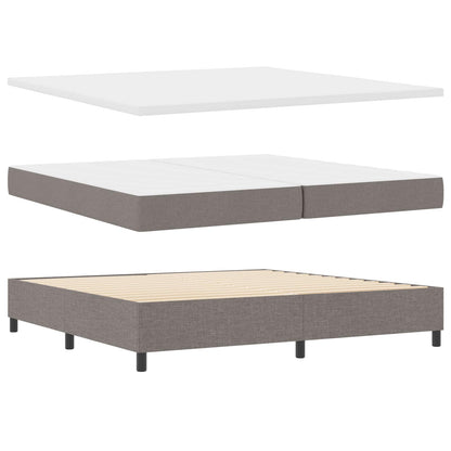Boxspring bed met hoofdeinde Taupe 200 x 200 cm Stof
