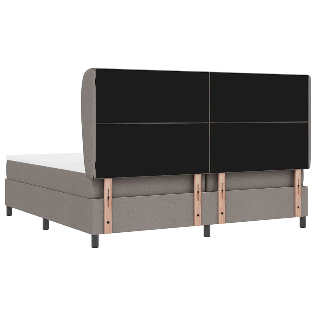 Boxspring bed met hoofdeinde Taupe 200 x 200 cm Stof