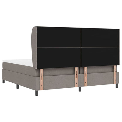 Boxspring bed met hoofdeinde Taupe 200 x 200 cm Stof