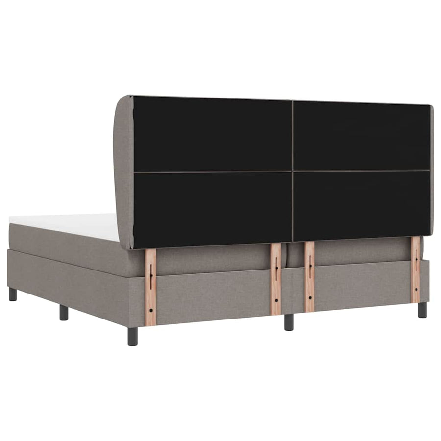 Boxspring bed met hoofdeinde Taupe 200 x 200 cm Stof