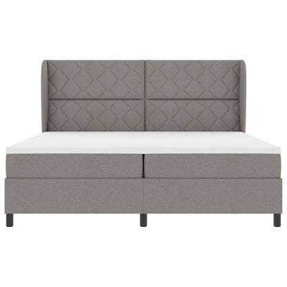 Boxspring bed met hoofdeinde Taupe 200 x 200 cm Stof
