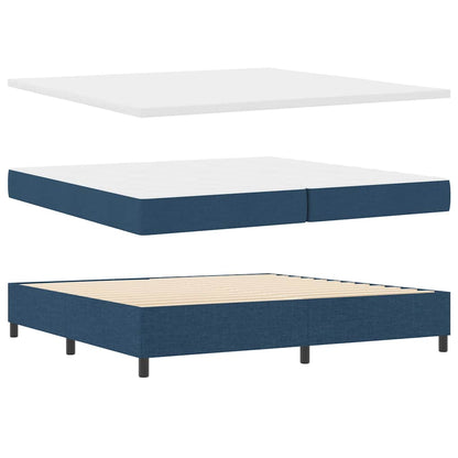 Boxspring bed met matras met hoofdeinde Blauw 200 x 200 cm Stof