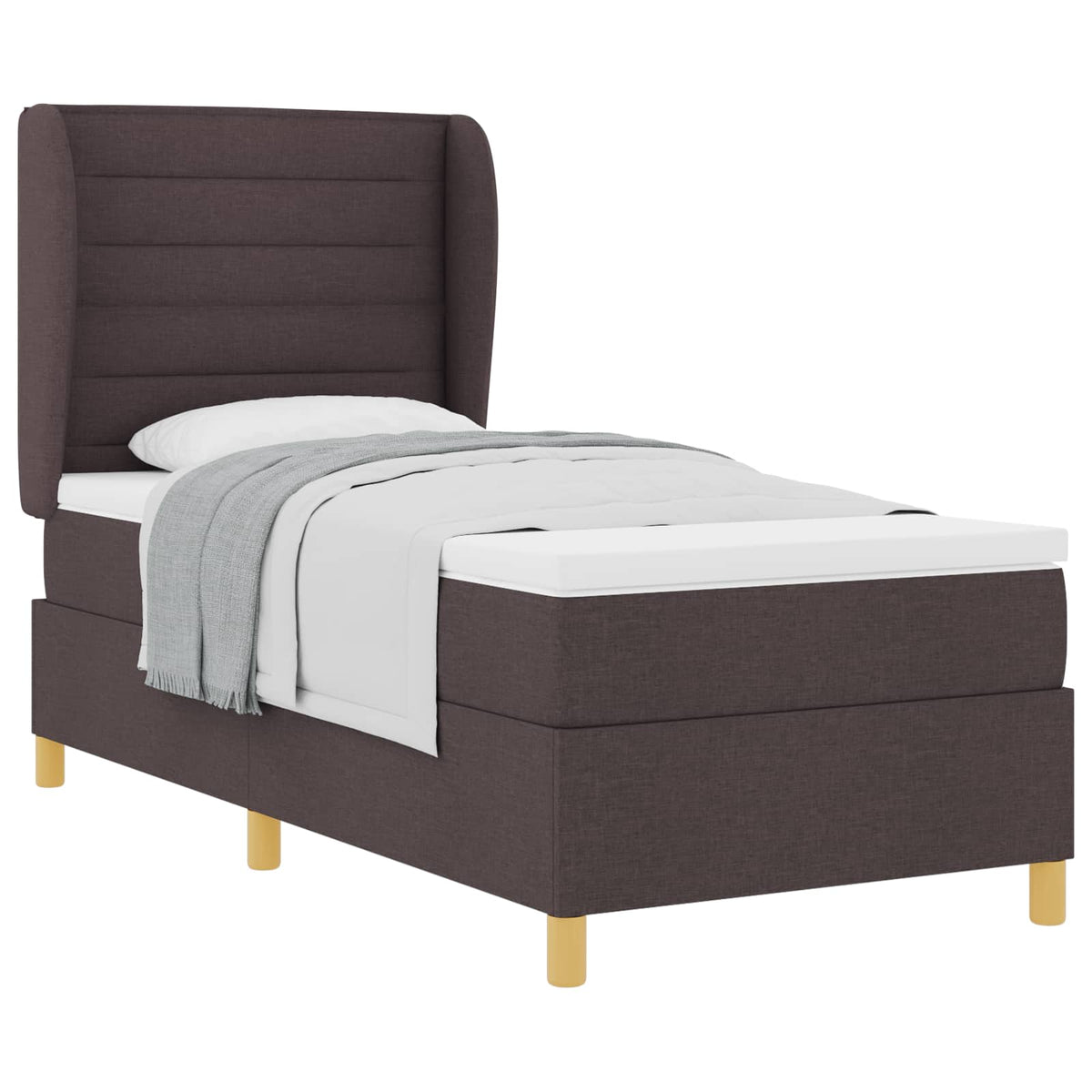 Boxspringbed met matras Donkerbruin 200 x 80 cm Stof