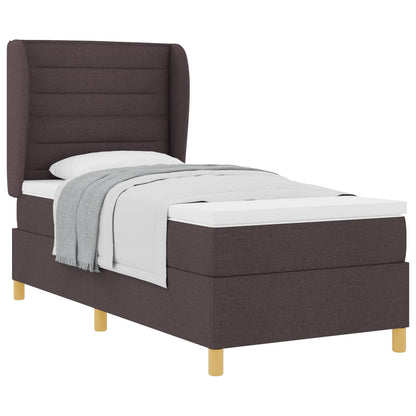Boxspringbed met matras Donkerbruin 200 x 80 cm Stof