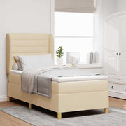 Boxspringbed 80x200 cm crème met matras en hoofdeinde
