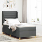 Boxspringbed 190x90 cm donkergrijs met matras