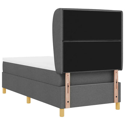 Boxspringbed met matras Donkergrijs 190 x 90 cm Stof