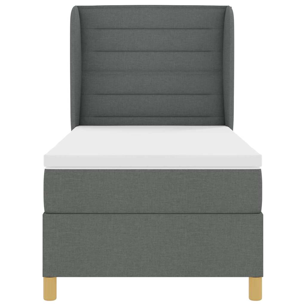 Boxspringbed met matras Donkergrijs 190 x 90 cm Stof