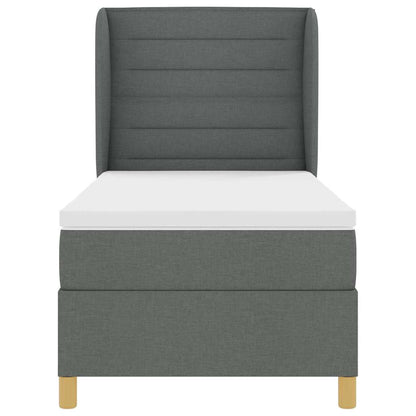 Boxspringbed met matras Donkergrijs 190 x 90 cm Stof