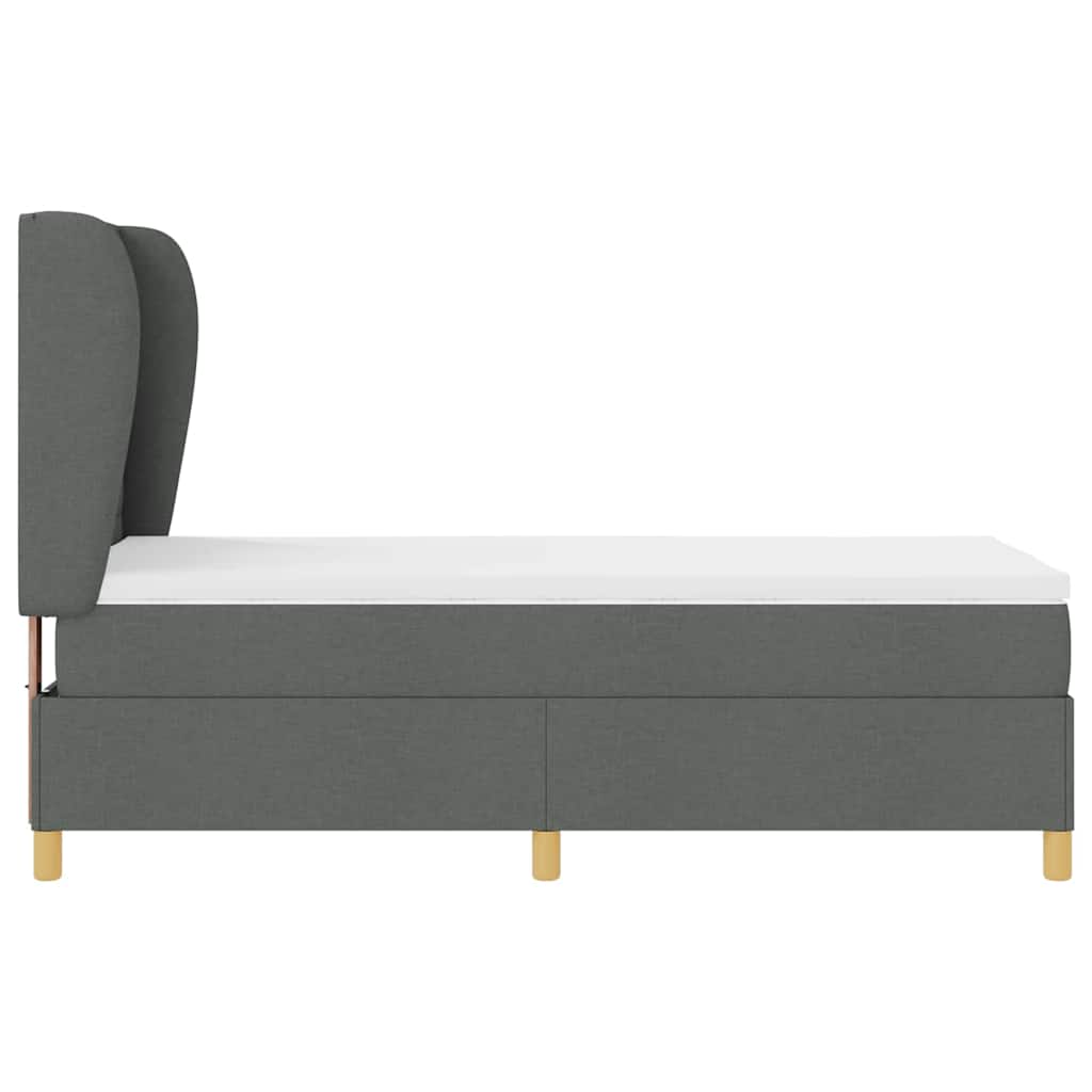 Boxspringbed met matras Donkergrijs 190 x 90 cm Stof