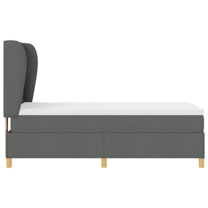 Boxspringbed met matras Donkergrijs 190 x 90 cm Stof