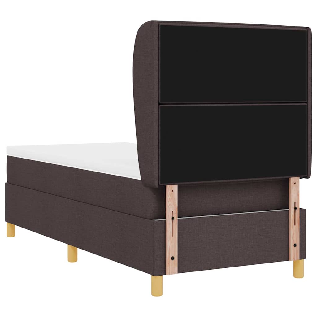 Boxspringbed met Matras Donkergrijs 90x190 cm Donkerbruin