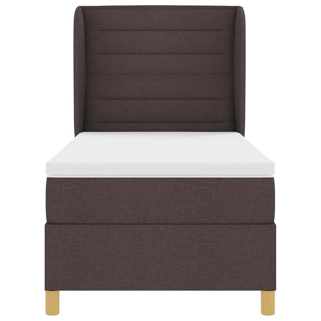 Boxspringbed met Matras Donkergrijs 90x190 cm Donkerbruin