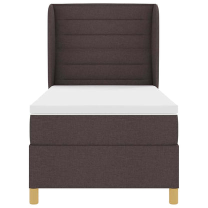 Boxspringbed met Matras Donkergrijs 90x190 cm Donkerbruin