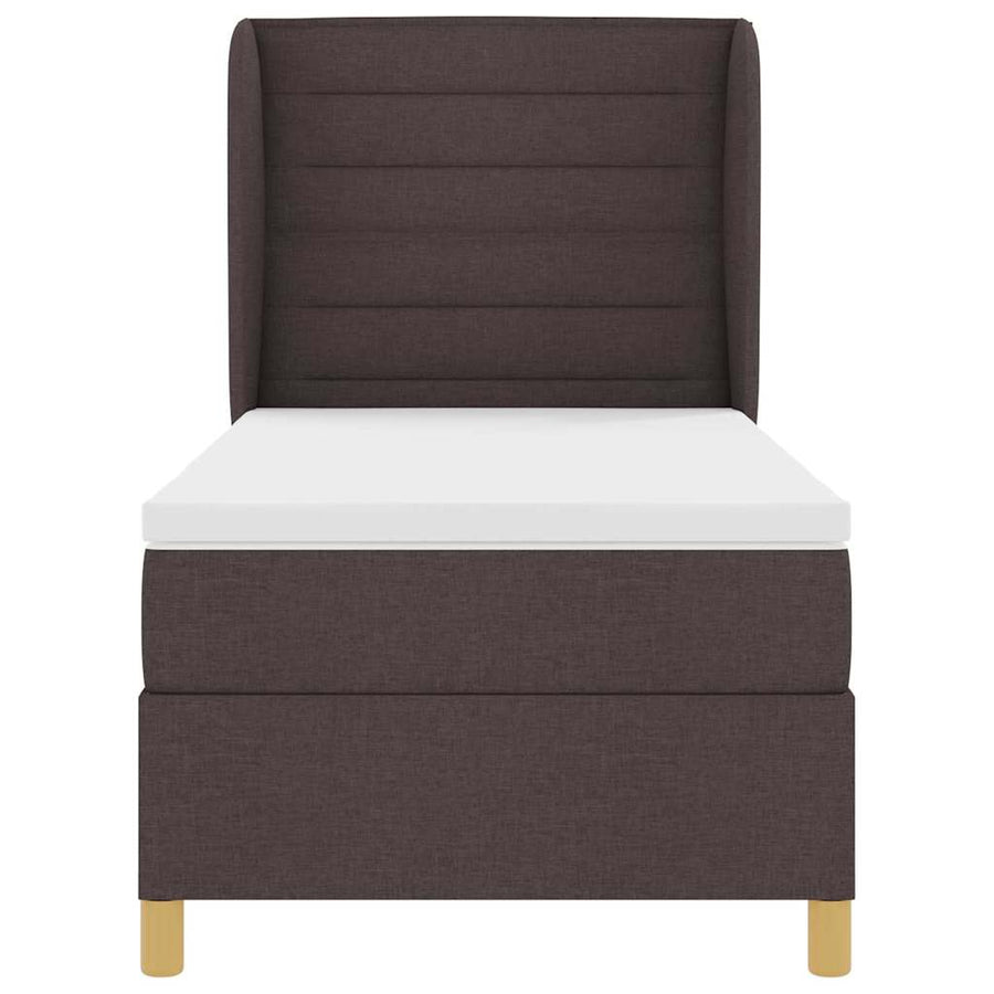 Boxspringbed met Matras Donkergrijs 90x190 cm Donkerbruin