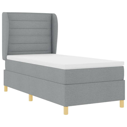 Boxspringbed met matras Lichtgrijs 200 x 90 cm Stof