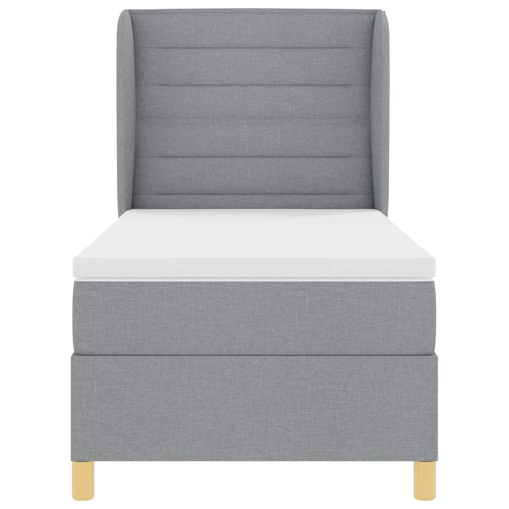 Boxspringbed met matras Lichtgrijs 200 x 90 cm Stof