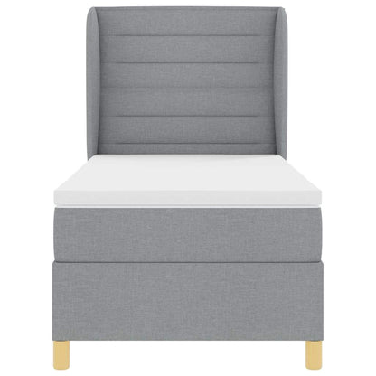 Boxspringbed met matras Lichtgrijs 200 x 90 cm Stof