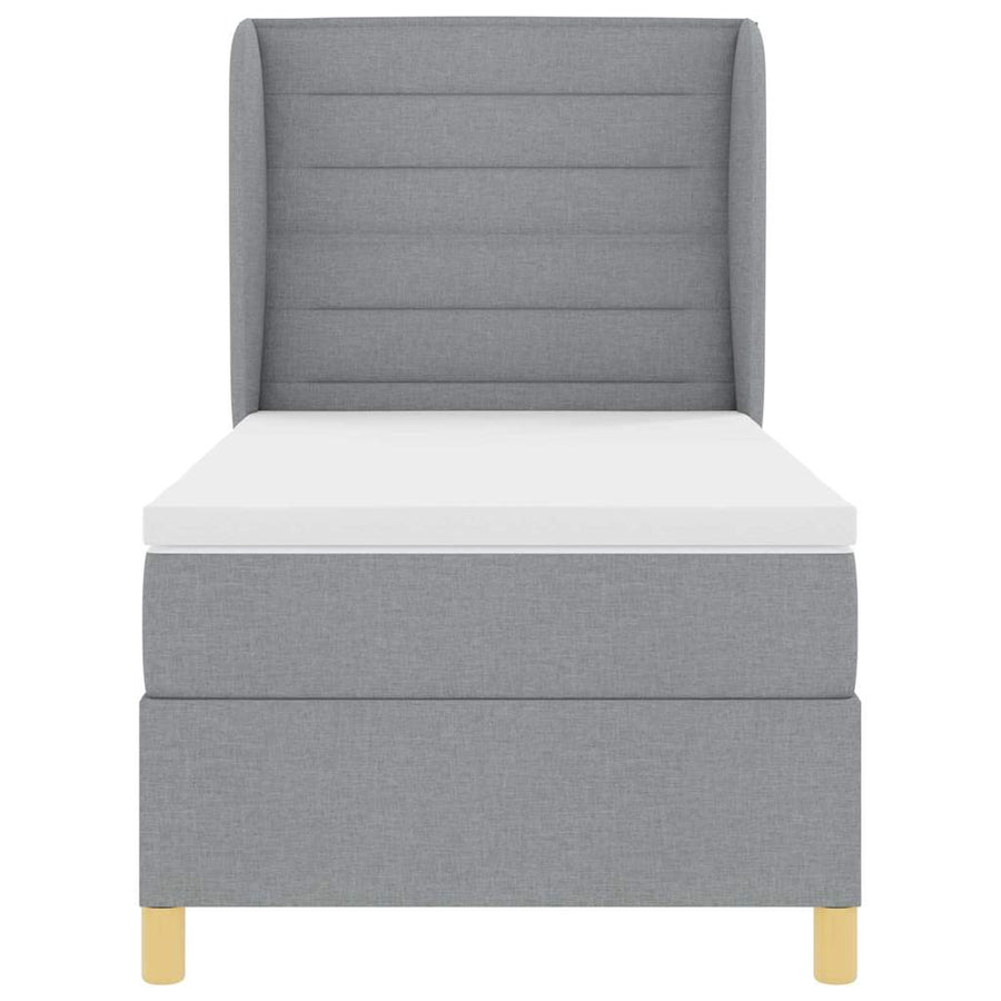 Boxspringbed met matras Lichtgrijs 200 x 90 cm Stof