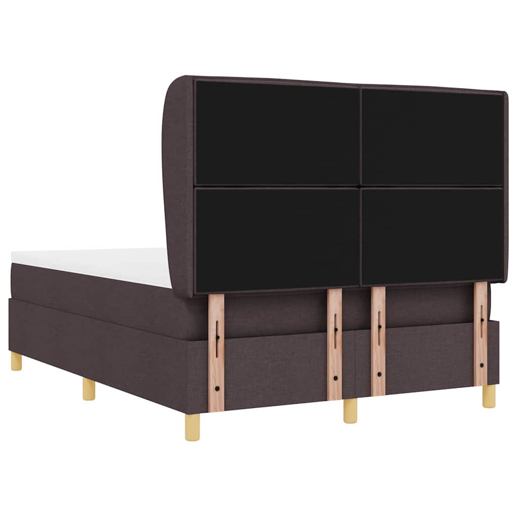 Boxspringbed met matras Donkerbruin 200 x 140 cm Stof