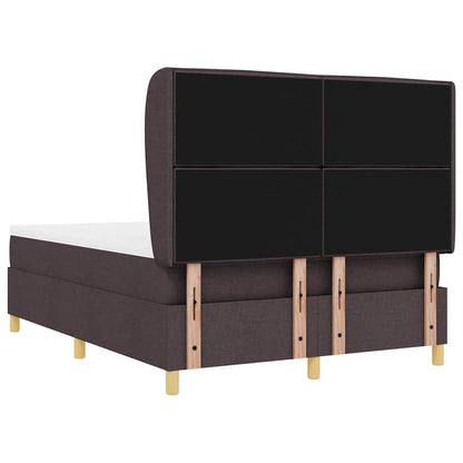 Boxspringbed met matras Donkerbruin 200 x 140 cm Stof