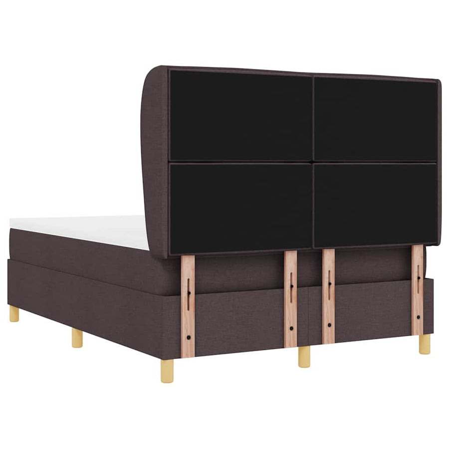 Boxspringbed met matras Donkerbruin 200 x 140 cm Stof