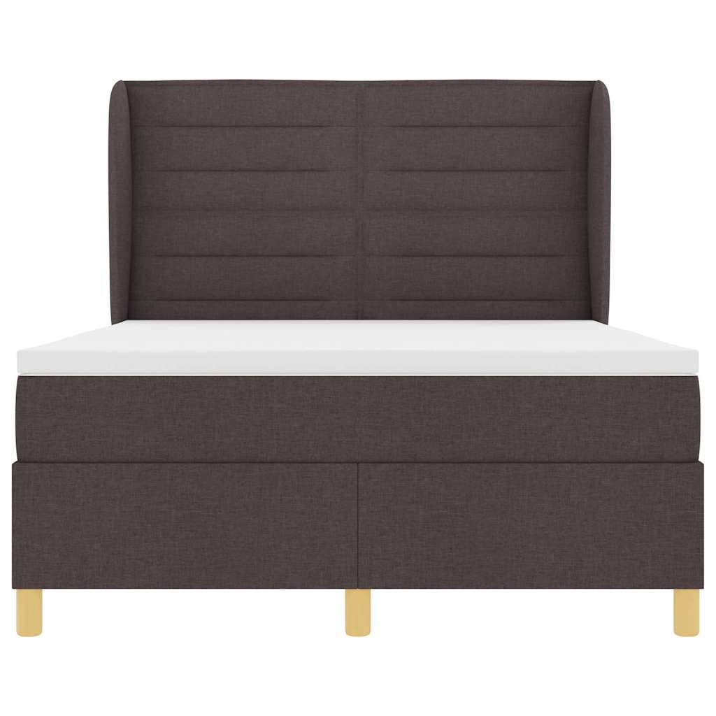 Boxspringbed met matras Donkerbruin 200 x 140 cm Stof