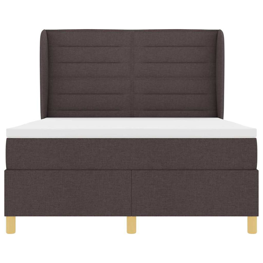 Boxspringbed met matras Donkerbruin 200 x 140 cm Stof