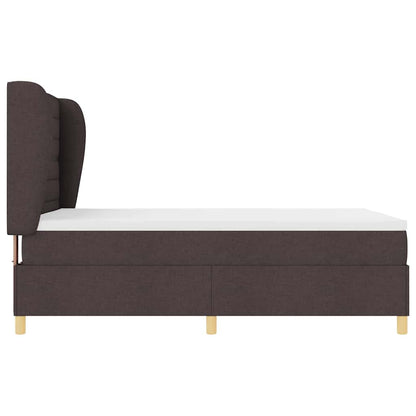 Boxspringbed met matras Donkerbruin 200 x 140 cm Stof