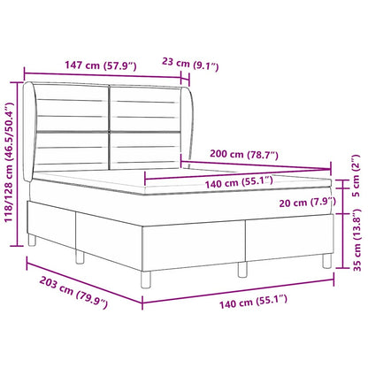 Boxspringbed met matras Donkerbruin 200 x 140 cm Stof