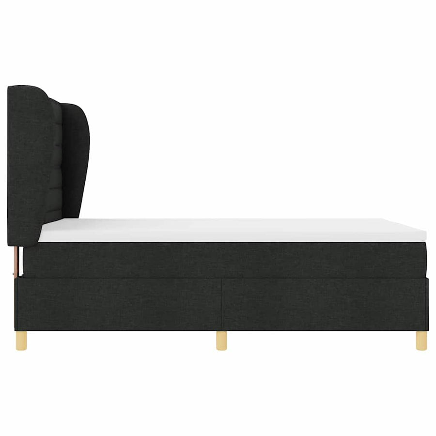 Boxspringbed met Matras Donkergrijs 90x190 cm met matras Zwart