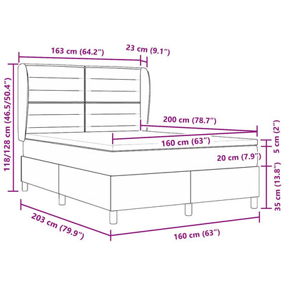 Boxspringbed met Matras Donkergrijs 90x190 cm met matras Zwart