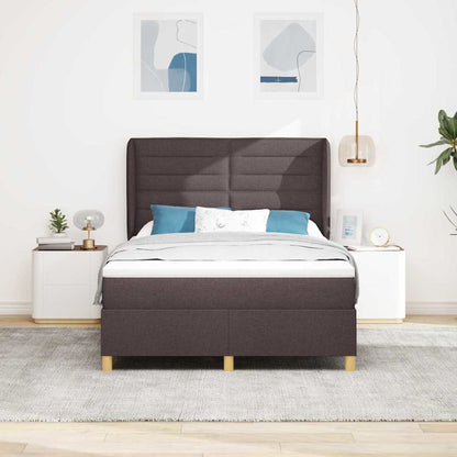 Boxspringbed met matras Donkerbruin 200 x 160 cm Stof