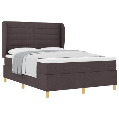 Boxspringbed met matras Donkerbruin 200 x 160 cm Stof