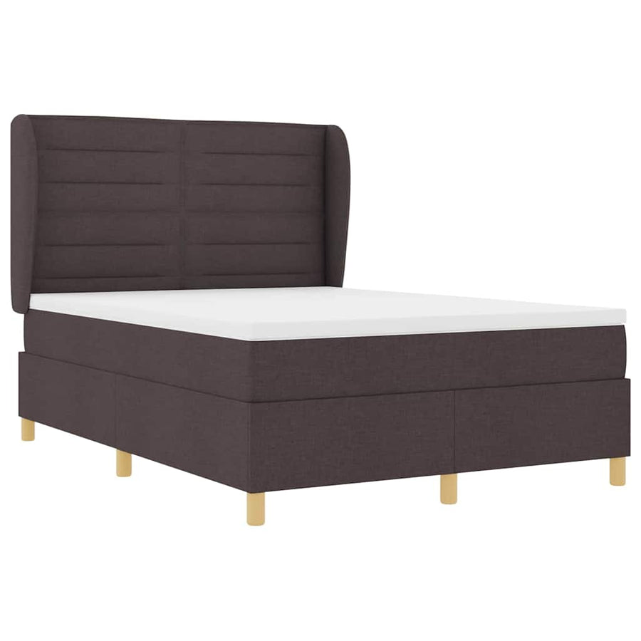 Boxspringbed met matras Donkerbruin 200 x 160 cm Stof