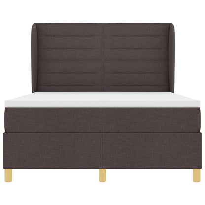 Boxspringbed met matras Donkerbruin 200 x 160 cm Stof