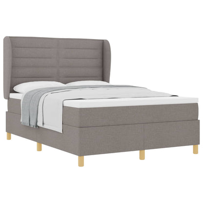 Boxspringbed met matras met hoofdeinde Taupe 200 x 160 cm Stof