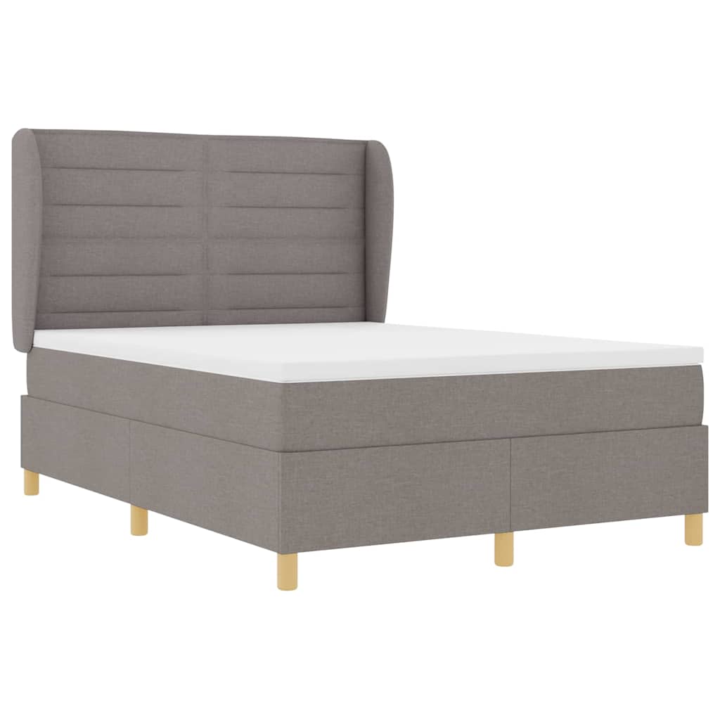 Boxspringbed met matras met hoofdeinde Taupe 200 x 160 cm Stof