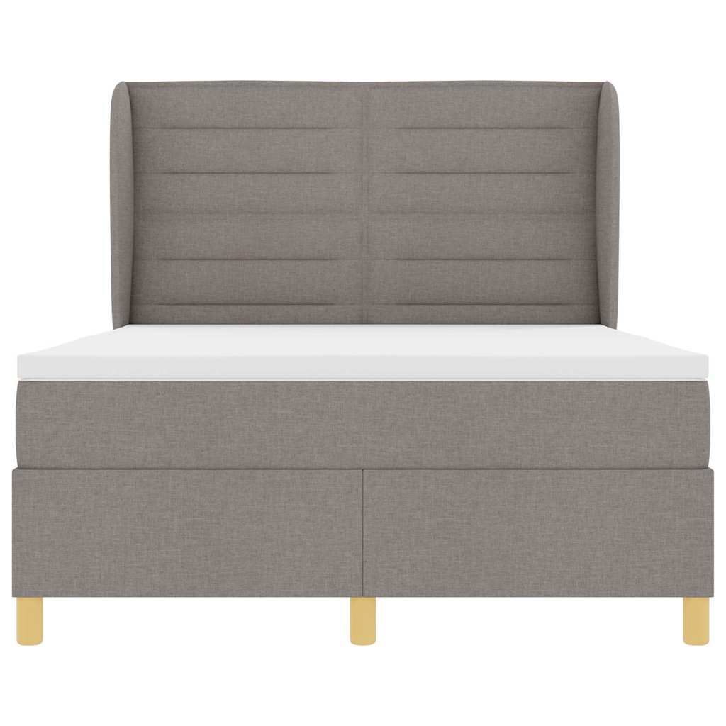 Boxspringbed met matras met hoofdeinde Taupe 200 x 160 cm Stof