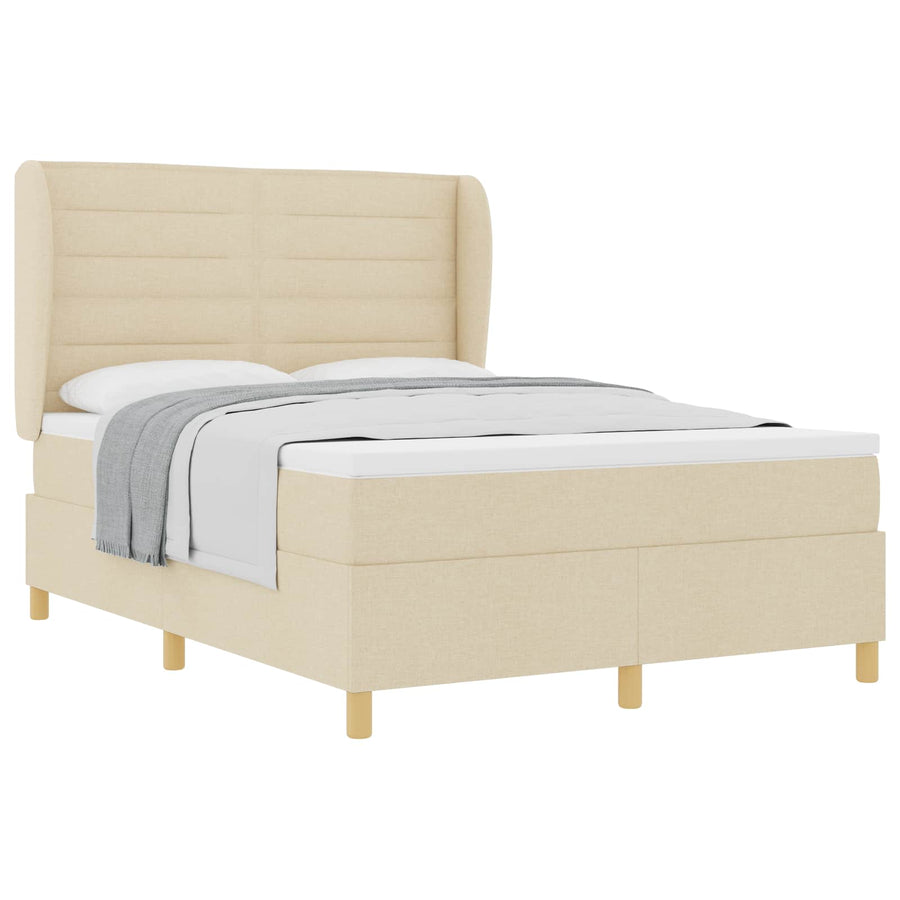 Boxspringbed met matras met hoofdeinde Crème 200 x 160 cm Stof