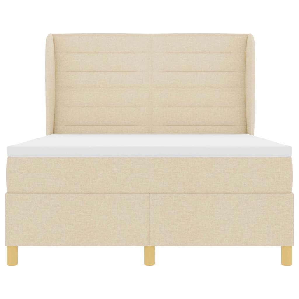 Boxspringbed met matras met hoofdeinde Crème 200 x 160 cm Stof