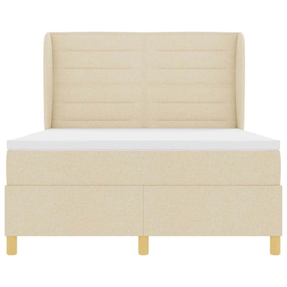 Boxspringbed met matras met hoofdeinde Crème 200 x 160 cm Stof