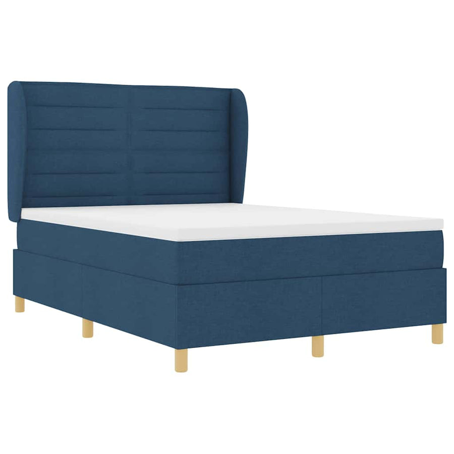 Boxspringbed met matras met hoofdeinde Blauw 200 x 160 cm Stof