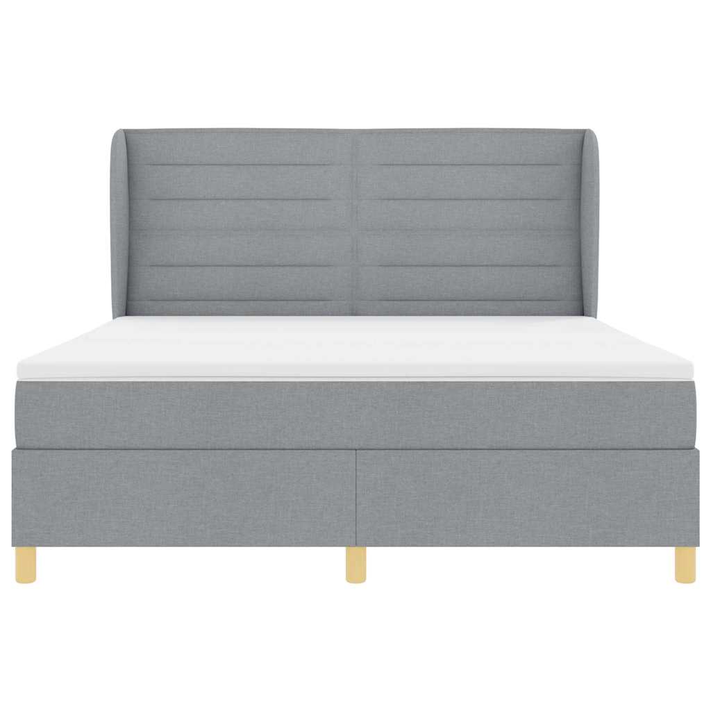 Boxspringbed met matras Lichtgrijs 200 x 180 cm Stof