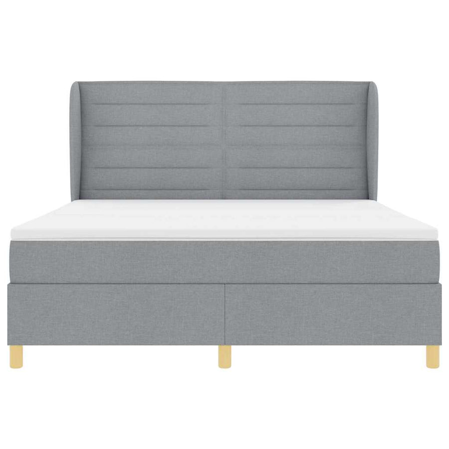 Boxspringbed met matras Lichtgrijs 200 x 180 cm Stof