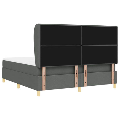Boxspringbed met matras Donkergrijs 200 x 180 cm Stof