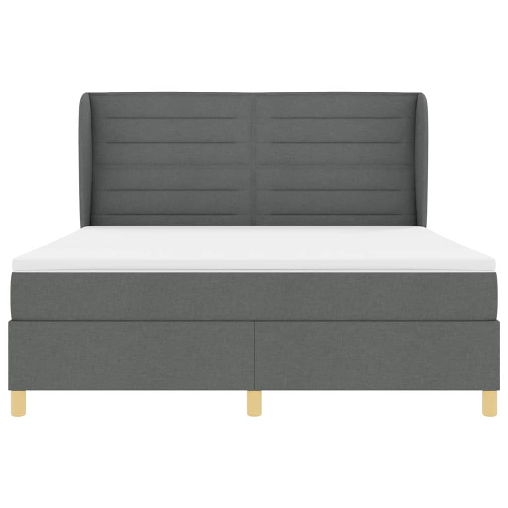 Boxspringbed met matras Donkergrijs 200 x 180 cm Stof